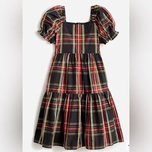 Crewcuts Girls Squareneck Tiered Stewart Tartan Plaid Dress 10 Preppy Academia